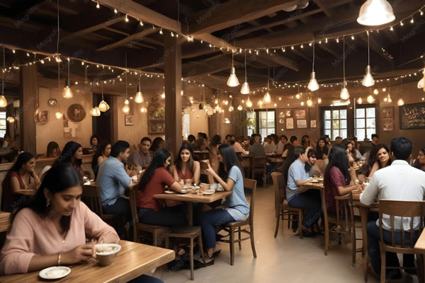 Restoran yang sangat ramai, memiliki banyak tamu